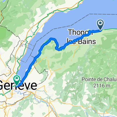 Avenue Anna de Noailles, Évian-les-Bains - Promenade du Lac, Genf