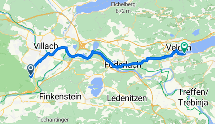 Kadischenallee Quellenpromenade, Villach nach Seecorso, Velden am Wörther See