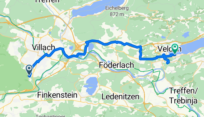 Kadischenallee Quellenpromenade, Villach nach Seecorso, Velden am Wörther See