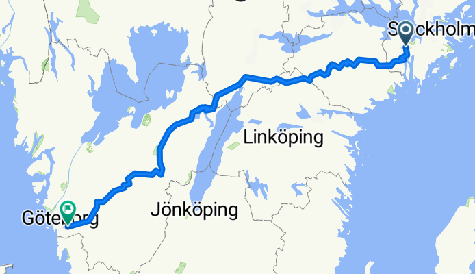 Route von Östra Kanalgatan