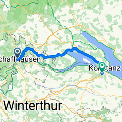 Bahnhofstrasse, Schaffhausen nach Höhenstrasse, Kreuzlingen