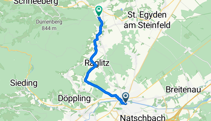 Wienerstraße, Neunkirchen nach Kinderheimgasse, Willendorf an der Schneebergbahn