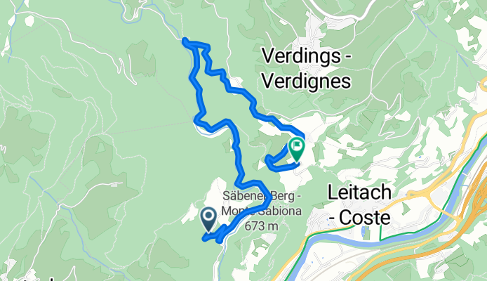 Muttner, Chiusa až Via Pradello, Chiusa