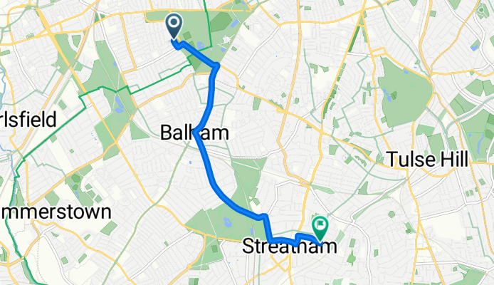 Culmstock Road, London to Sunnyhill Road, London