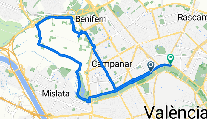 De Carrer de Mauro Guillén a Carrer del Guadalaviar