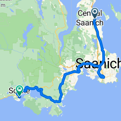 Mt Newton Cross Road, East Saanich 2 to W Coast Rd, Sooke