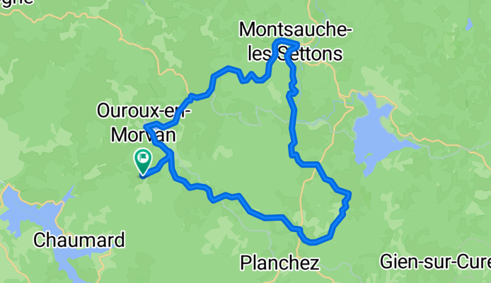 Route in Ouroux-en-Morvan 33 km