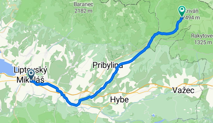 LM- Lipt.Hrádok- L.Kokava- Podbanské- Kôprová dolina