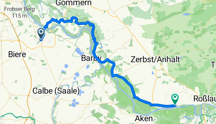 Edelmannstraße, Schönebeck (Elbe) nach An der Elbe, Dessau-Roßlau