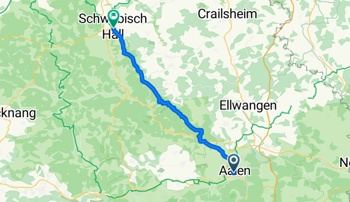 Aalen nach Schwäbisch Hall