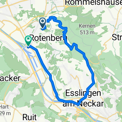Goldtäleweg, Stuttgart nach Beim Inselkraftwerk, Stuttgart