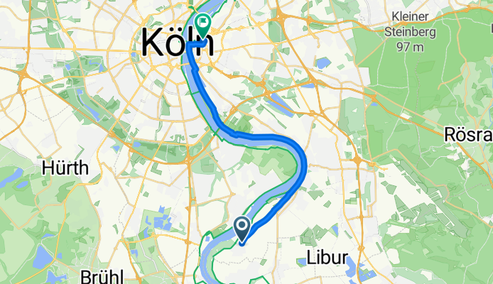 Route nach Luise-Straus-Ernst-Straße, Köln