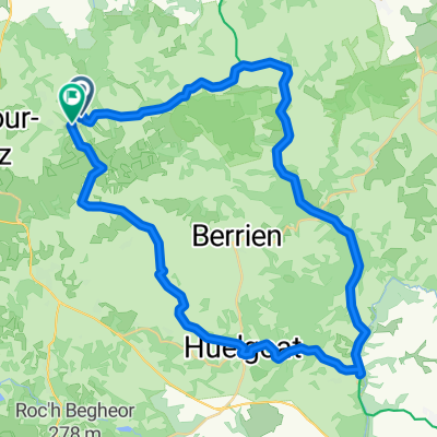 Abbaye du Relecq (oude spoorweg, bos en heide)