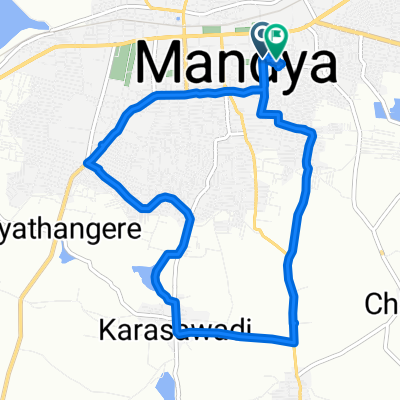 Mandya, Mandya to 1st Cross Road, Mandya