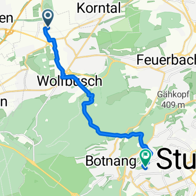 Holderäckerstraße, Stuttgart nach Forststraße, Stuttgart
