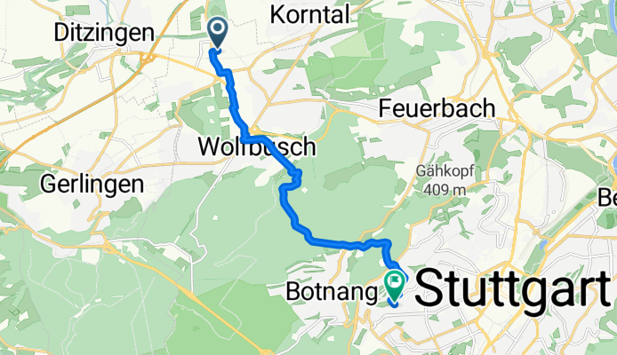 Holderäckerstraße, Stuttgart nach Forststraße, Stuttgart