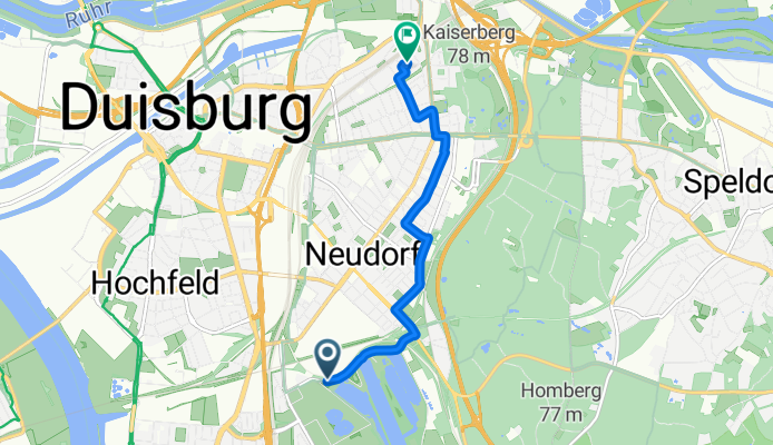 Bertaallee, Duisburg nach Templerstraße, Duisburg