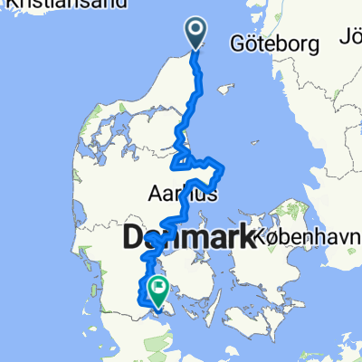 oostkust Denemarken zuid naar noord