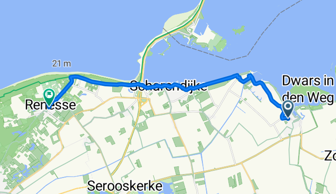 Noorddijkstraat, Brouwershaven nach Hogezoom, Renesse
