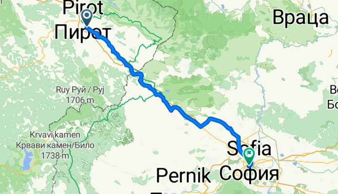 Srpskih vladara, Pirot to Vitosha Blvd, Sofiya