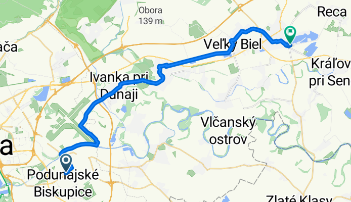 Bratislava-Vrakuňa do Slnečné jazerá