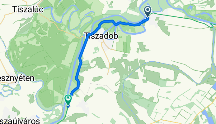 Halász út, Tiszadada to Petőfi Sándor utca, Tiszagyulaháza