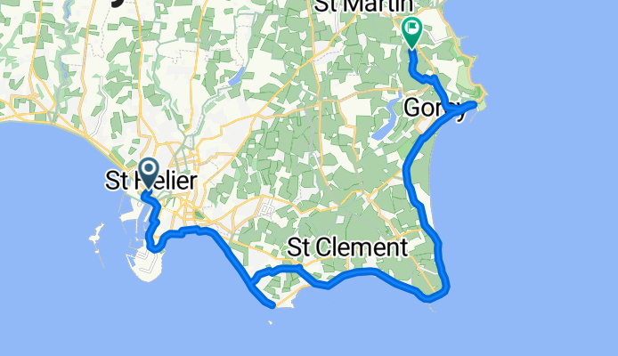 Anley Street, St Helier to La Rue des Alleurs, St Martin