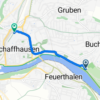 Lindliweg, Schaffhausen nach Bahnhofstrasse, Schaffhausen