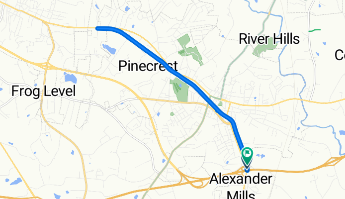 Pine St, Forest City to Thermal Belt Rail Trail, Forest City
