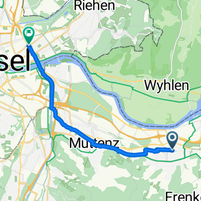 Münchackerstrasse, Pratteln nach Schwarzwaldallee, Basel