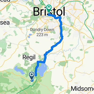 Route from Compton Martin