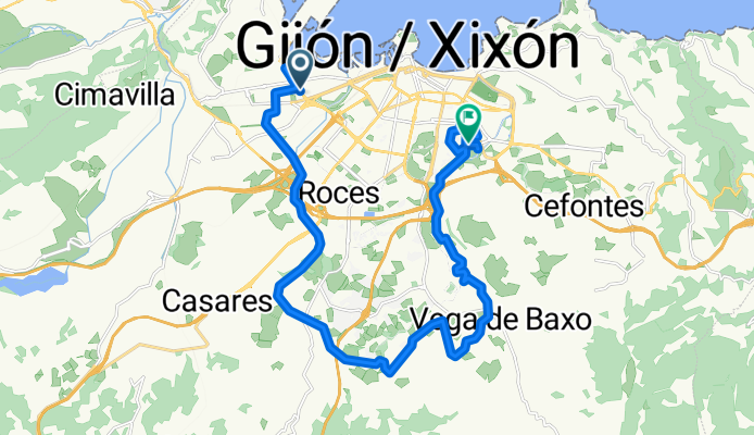 Avenida del Príncipe de Asturias, Gijón a Calle de Corín Tellado, Gijón