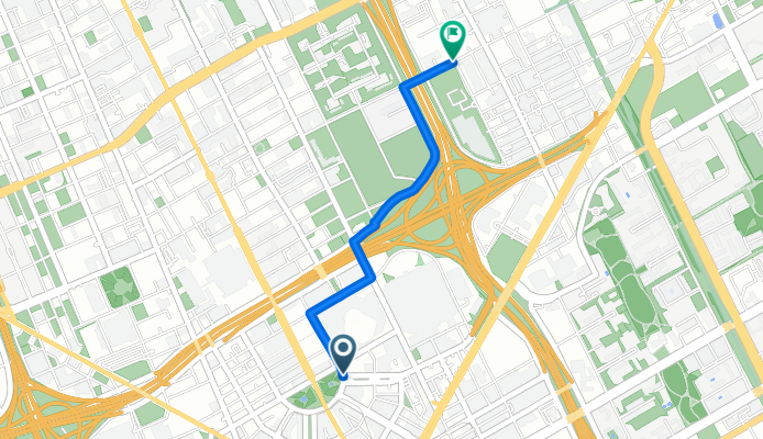 Route to Wilkins St &amp; Russell St
