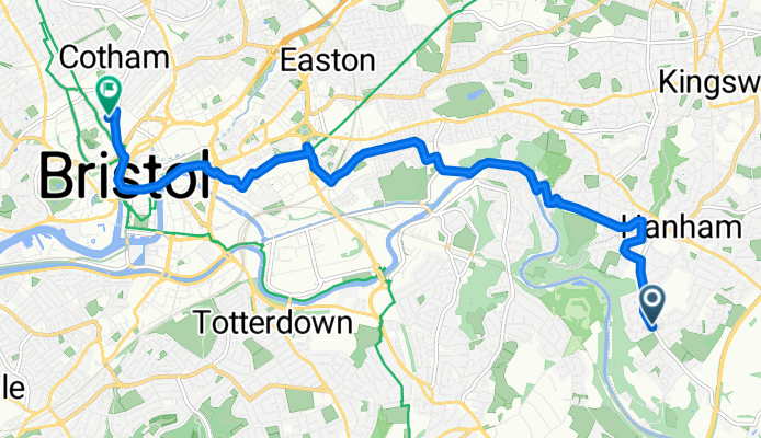 Hesding Close, Bristol to Southwell Street, Bristol