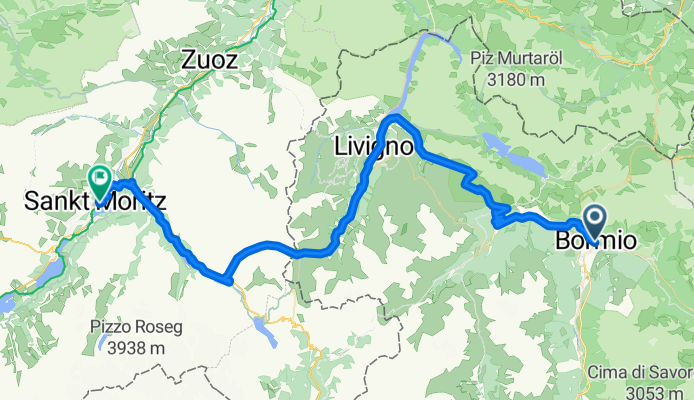 Von Bormio bis Sankt Moritz