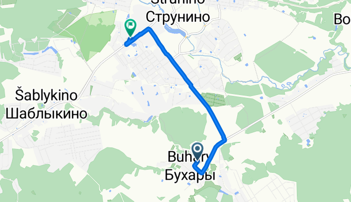 деревня Бухары до улица Некрасова, Струнино