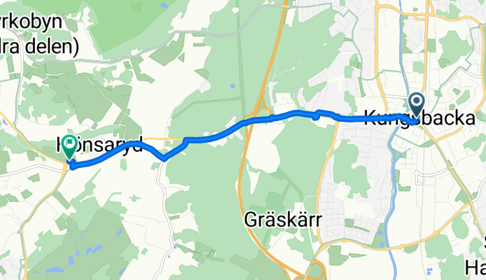 Kungsbacka-Göteborg Abkürzung