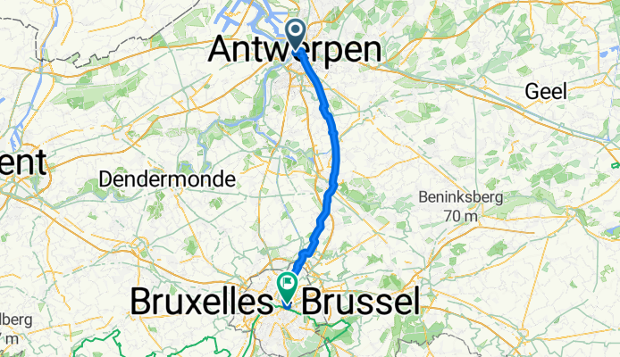 Antwerp Center, Antwerp to Square Marie-Louise, Brussels