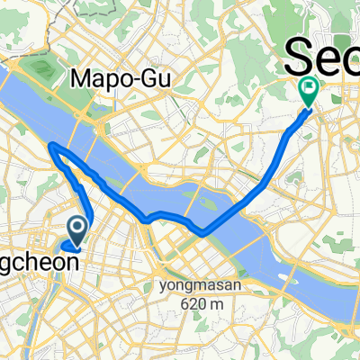 양평동3가, 서울특별시에서 충정로3가, 서울특별시까지