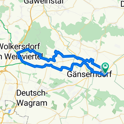 Wkdf. -Pillichsdorf- Wolkersdorf-Zweigelt Radweg- Reyersdorf- Wkdf.