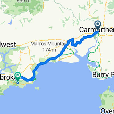 Lammas Street, Carmarthen to A4139, Tenby