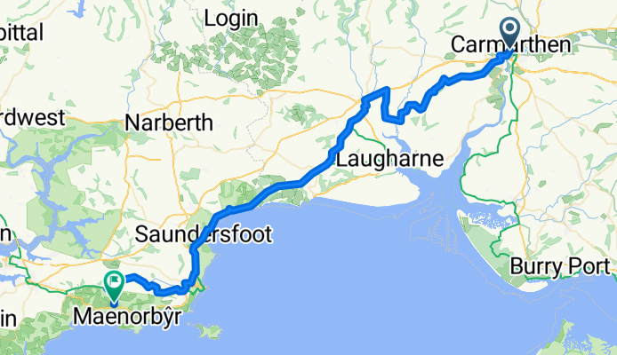 Lammas Street, Carmarthen to A4139, Tenby