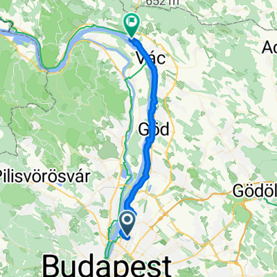 From Budapest to Vác Kompkötő sziget