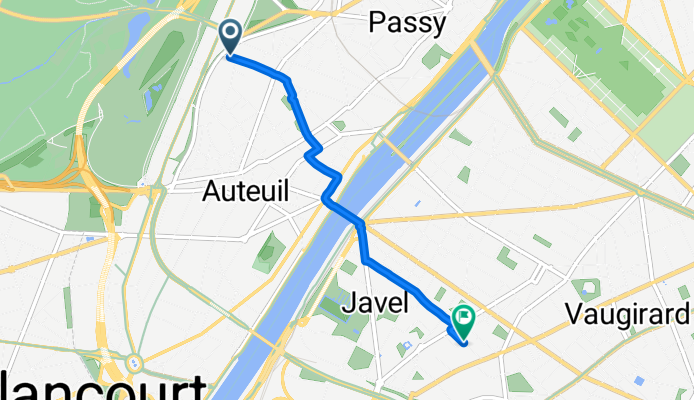 Boulevard de Beauséjour, Paris à Rue Lecourbe, Paris