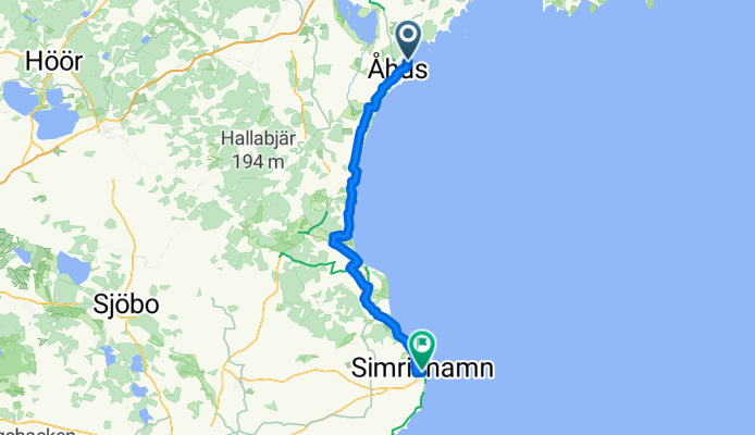 Paradisvägen, Åhus to Stortorget, Simrishamn