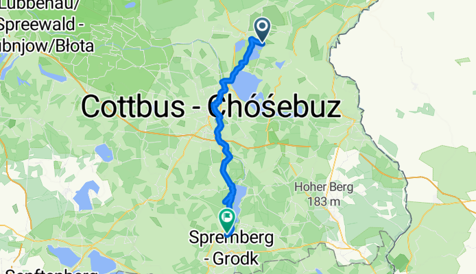 Alte Bahnhofstraße, Peitz nach Wilhelmsthaler Weg, Spremberg