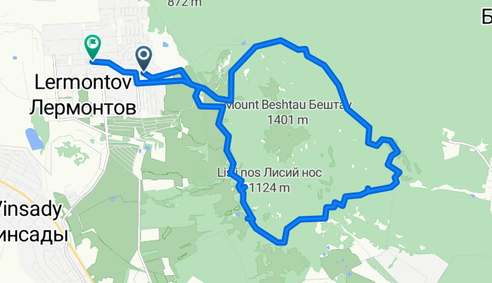 улица Химиков, Лермонтов до улица Горняков, Лермонтов