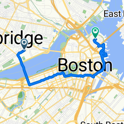Main St, Cambridge to Cleveland Pl, Boston