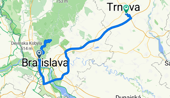 Dúbravská cesta, Bratislava IV to Lúčna, Trnava