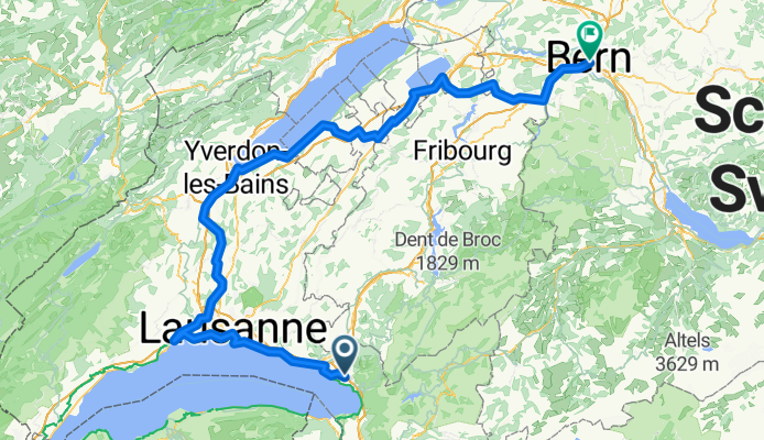 Sentier du Castel-Savoye, Chailly-Montreux to Rathausplatz, برن